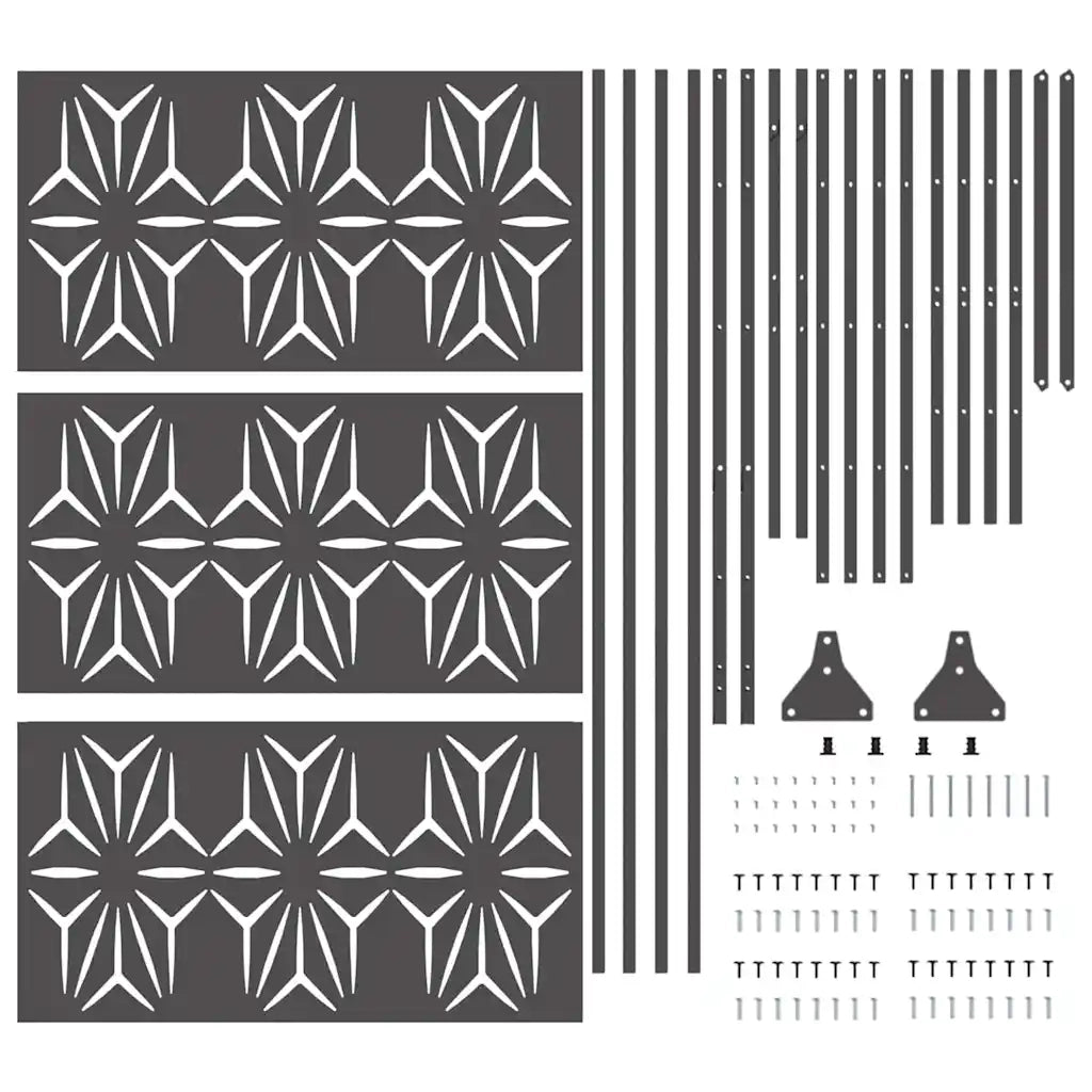 Schermo per Privacy Nero 100 x 50 x 180 cm Acciaio CFW6687561