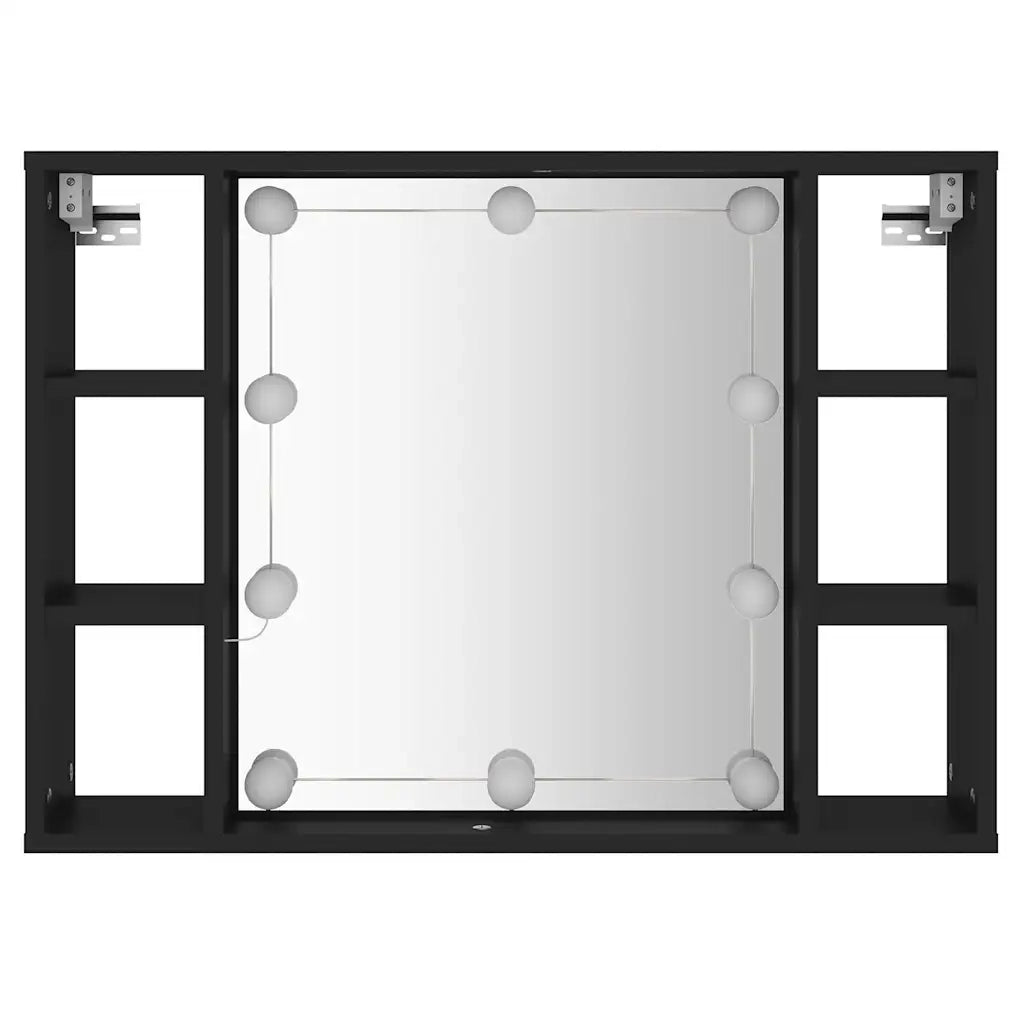 Mobile a Specchio con LED Nero 76x15x55 cm CFW8917873
