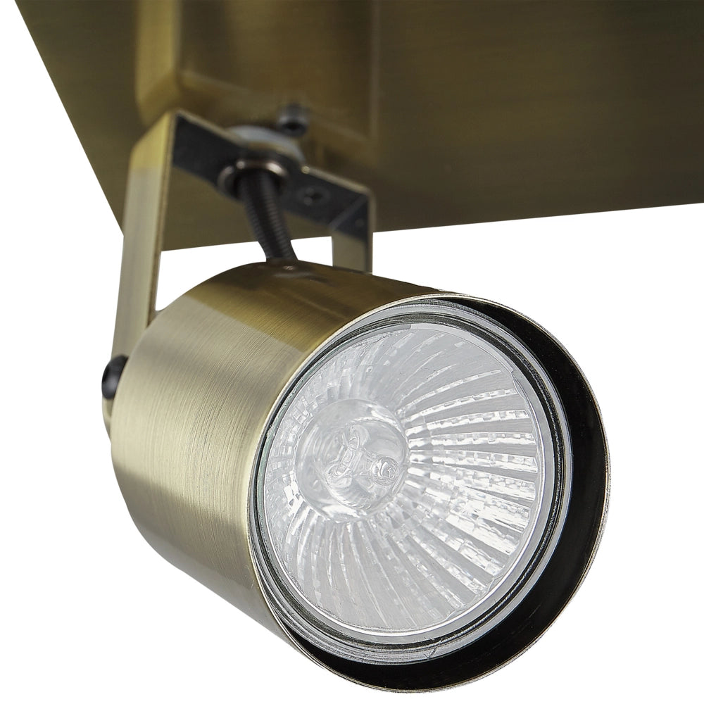 Plafoniera luce soffitto 4 fuochi faretti metallo ottone soggiorno ingresso camera da letto
