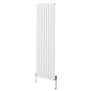 Radiatore a colonna ovale e valvole cromate TRV Designer Bianco 1800mm x 480mm
