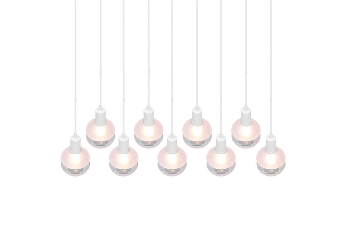 Lampada a Sospensione da Interno Attacco E14 in Metallo Bianco Opaco