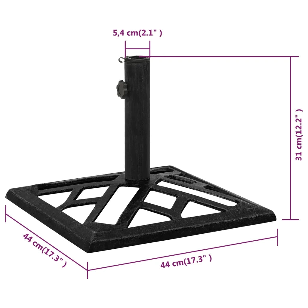 Base per Ombrellone Nera 44x44x31 cm in Ghisa CFW6944320