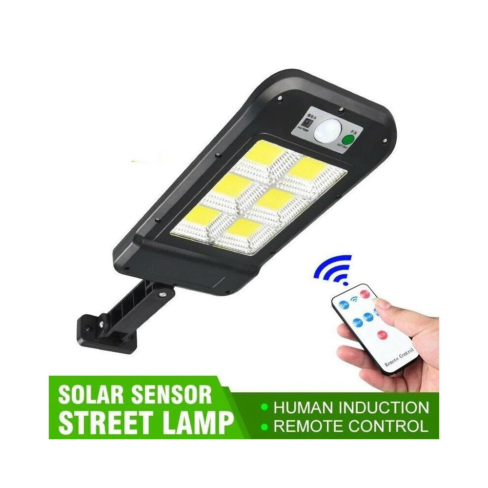 Trade Shop - Faro Lampione Stradale Pannello Solare Fotovoltaico Sensore 160 Led Cob Hs-8013 -