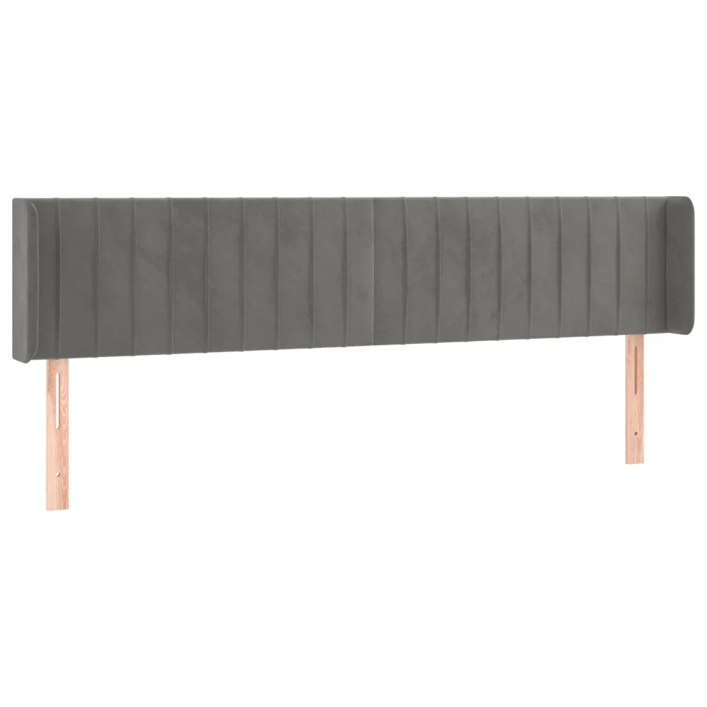 Testiera a LED-Testata con LED Grigio Chiaro 163x16x78/88 cm in Velluto 613703
