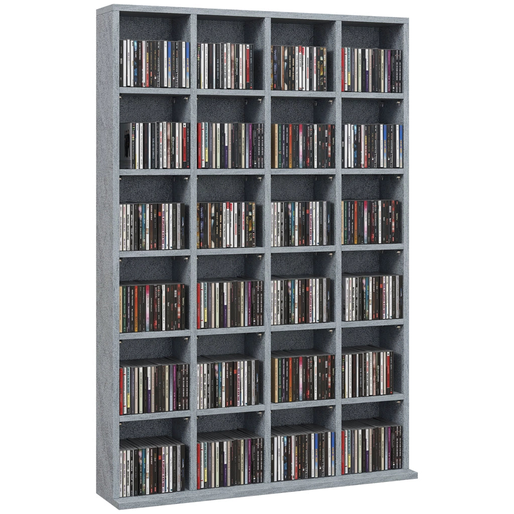 Libreria Mobile Porta CD/DVD ¨C Xylo ¨C Legno Grigio con Scaffale Ripiani Regolabili 89x130,5cm