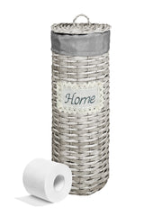 Portarotolo Carta Igienica Da Terra Con Coperchio Portacarta Struttura Robusta In Metallo Con Rivestimento Elegante Design Moderno Accessori Bagno In Vimini Intrecciato Fino a 4 Rotoli   - Home