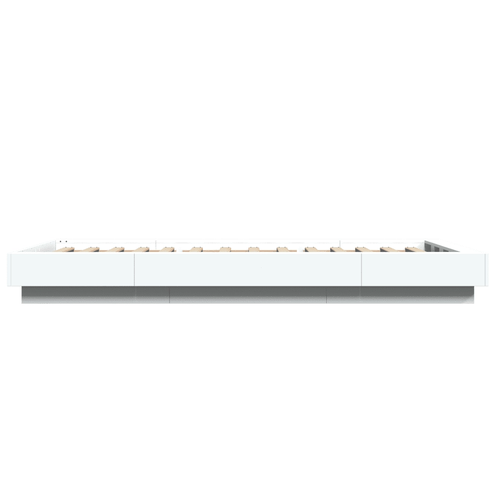 Giroletto con Luci LED-Struttura Letto Bianco 90x190 cm in Legno Multistrato 686986