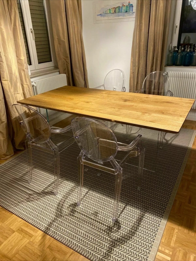 Tavolo fisso in rovere massello nodato spessore 4 cm. misura l.180 p.90 h.75 (1666) - Mobili 2G