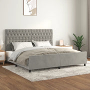 Giroletto con Testiera Grigio Chiaro 200x200 cm in Velluto cod mxl 43141