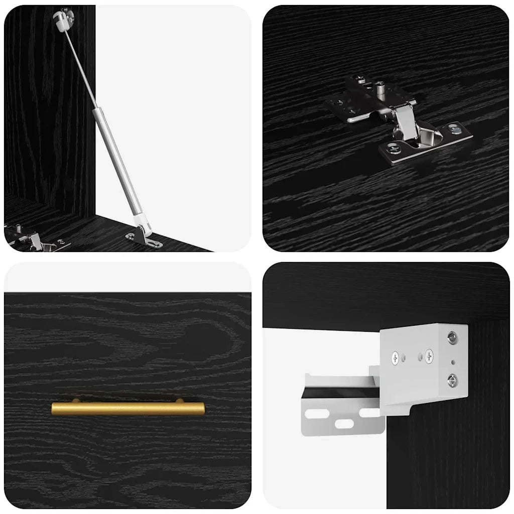 Armadietto a muro Rovere nero 100 x 36.5 x 35 cm 879566
