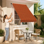 Retractable Awning, Manually Operated, 150 Cm, Orange And Brown