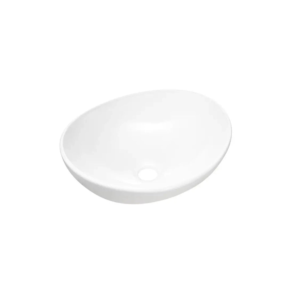 Lavabo da appoggio ovale 40,5x33 cm bianco lucido in ceramica