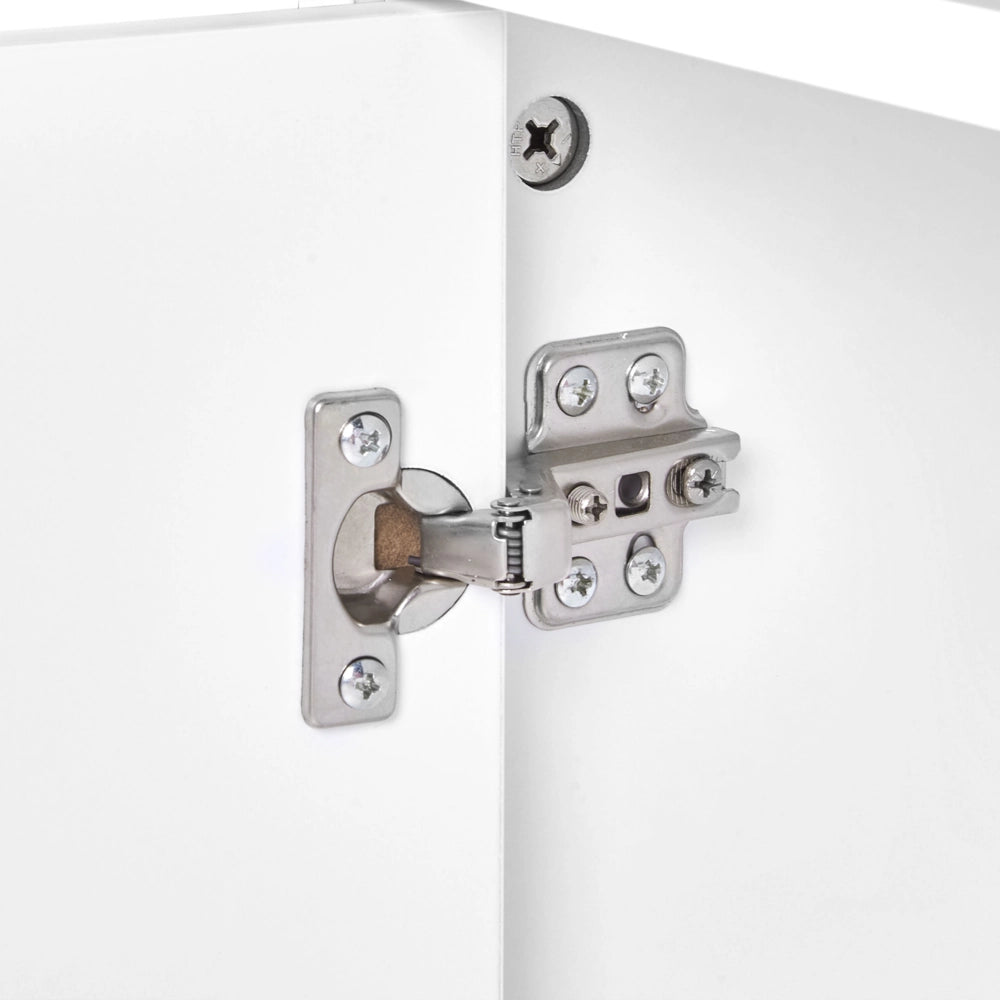 Mobiletto per bagno MDF con scaffali in bambù spazio di archiviazione arredamento per bagno bianco e legno chiaro