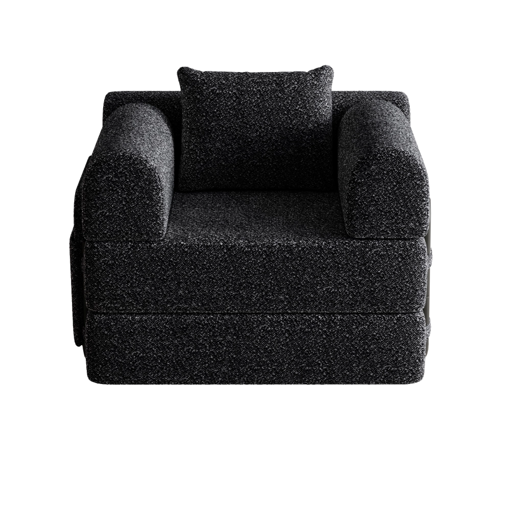 DIVANO LETTO 2-IN-1 in Chenille Nero