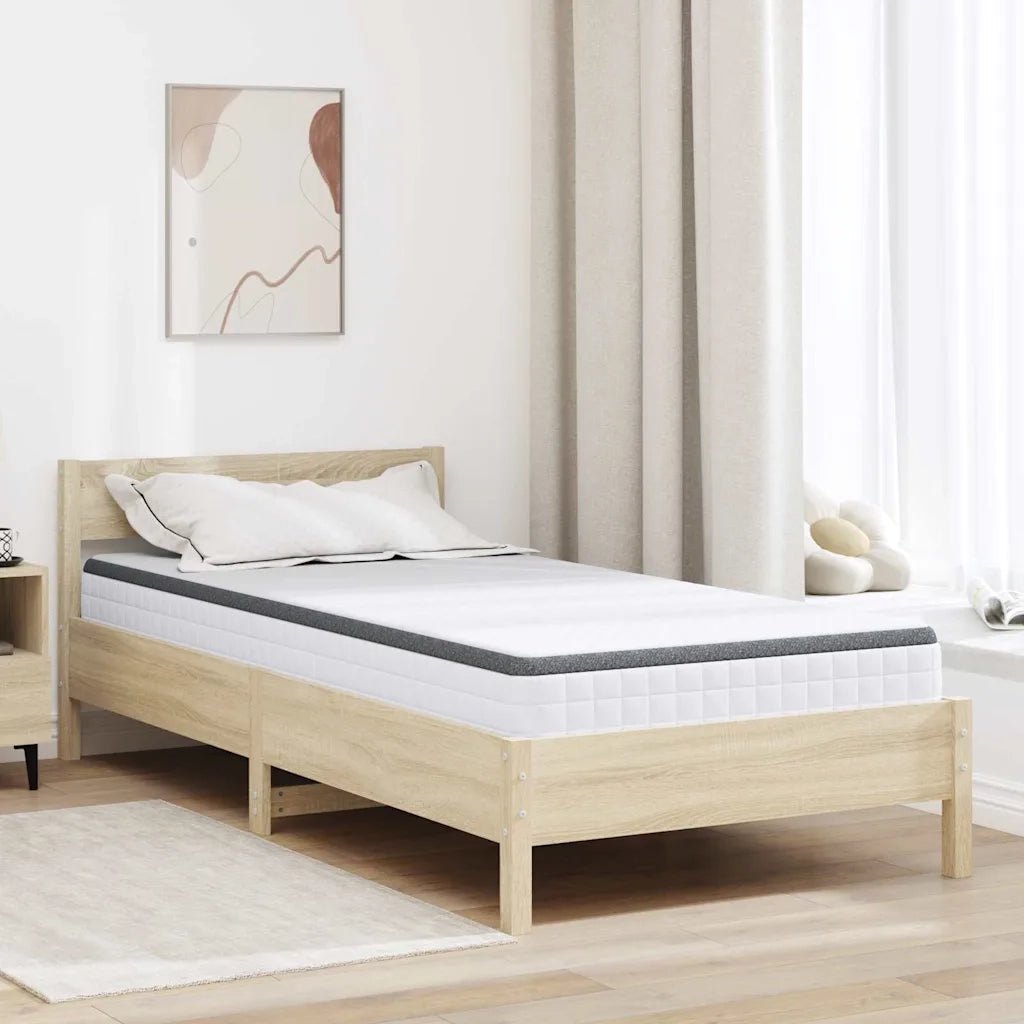 Materasso-Materasso per letto Bianco e Grigio 90 x 200 cm Molla Bonell