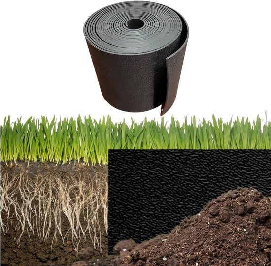 Rand per giardino in plastica flessibile - Gazonrand - Gazonband - Lunghezza 6 m - Altezza 15 cm - Nero