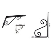 Trade Shop - Set 2 Pz Reggimensola Supporto Staffa Angoliere Fantasia 240x190 Mm Nera 91278 -