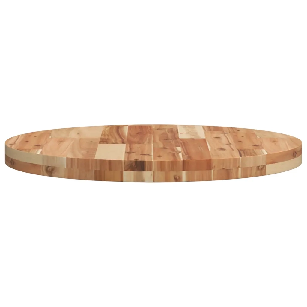 Piano Tavolo Rotondo Ã˜60x4 cm in Legno Massello di Acacia