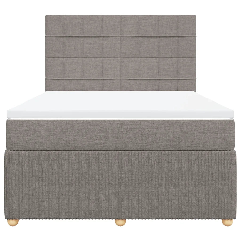 Giroletto a Molle con Materasso Tortora 140x190 cm in Tessuto