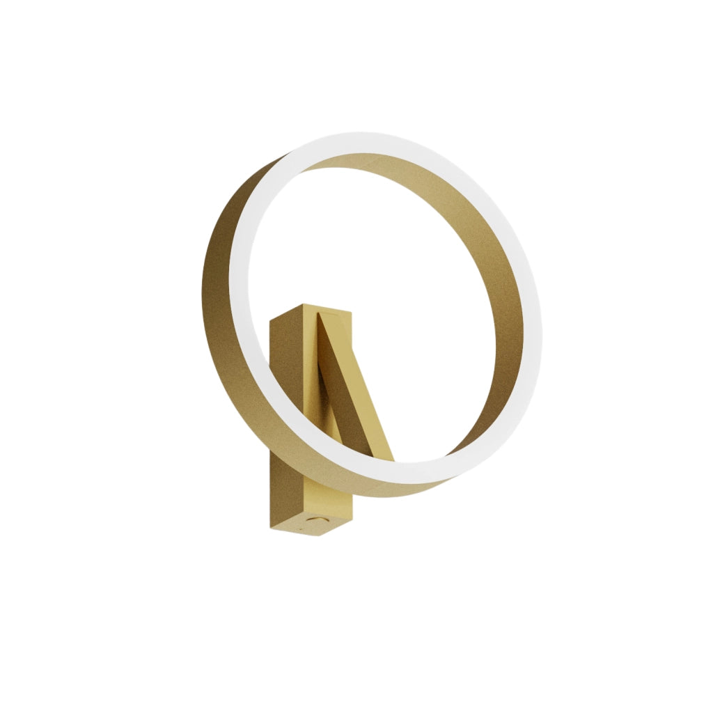 Lampada a parete Criseide A Oro Spazzolato - Applique LED 30W biemissione 1400lm 3000K dimmerabile push in alluminio - Gea Luce