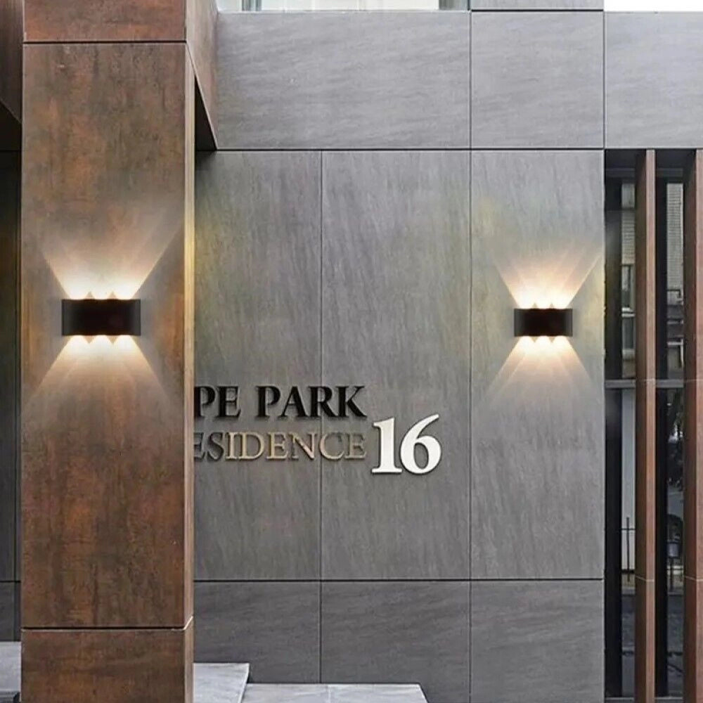 APPLIQUE PLAFONIERA LED 12W FARO FARETTO LAMPADA DA PARETE MURO DOPPIA LUCE 4000K