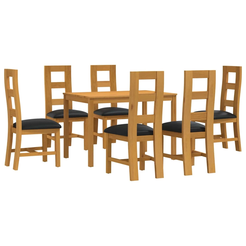 Set da pranzo 7 pz Nero Legno di Quercia Massello 3430267