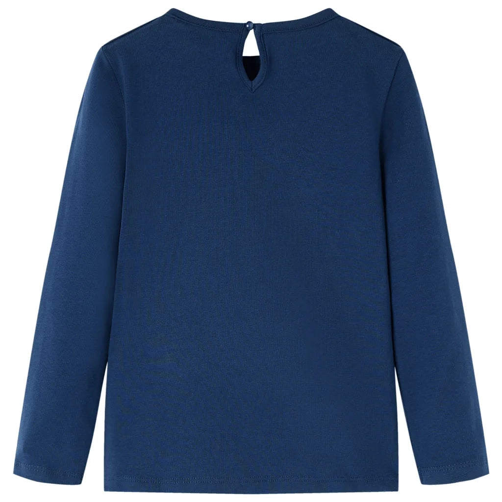 Maglietta da Bambina a Maniche Lunghe Blu Marino 92