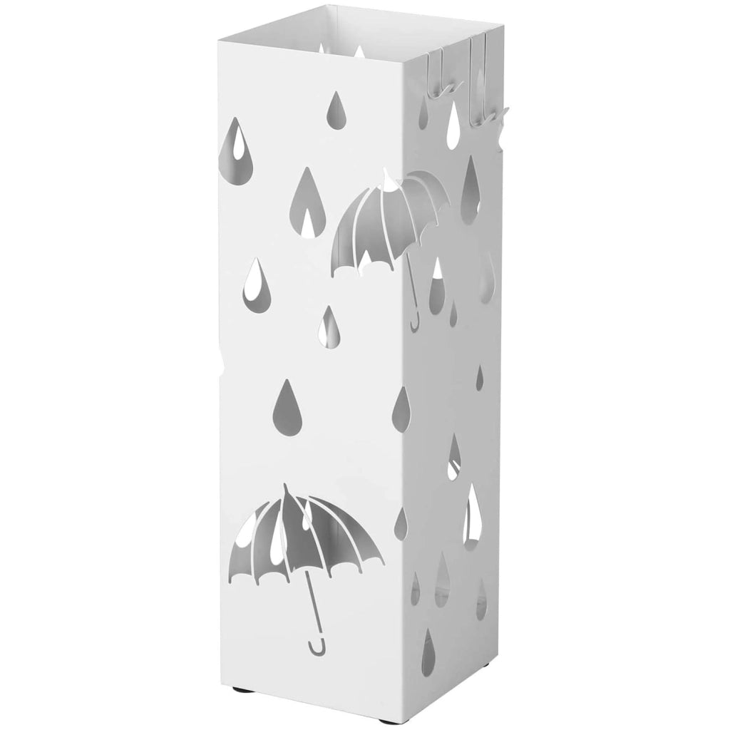 Portaombrelli LUC49W - Design moderno in metallo con scolapiatti, bianco