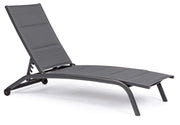 Lettino Prendisole da Giardino 61x192x96 cm con Ruote in Alluminio Antracite