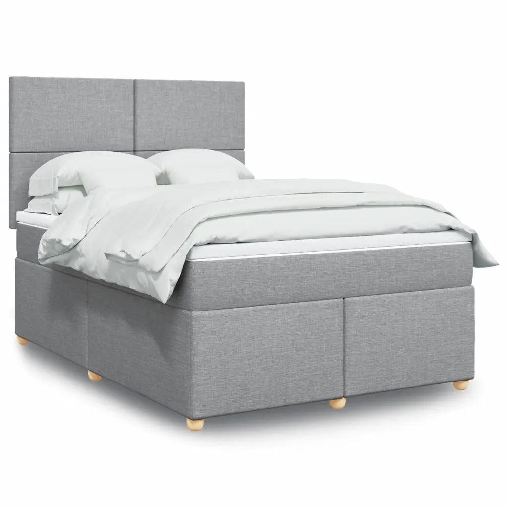 vidaXL Giroletto a Molle con Materasso Grigio Chiaro 160x200cm Tessuto