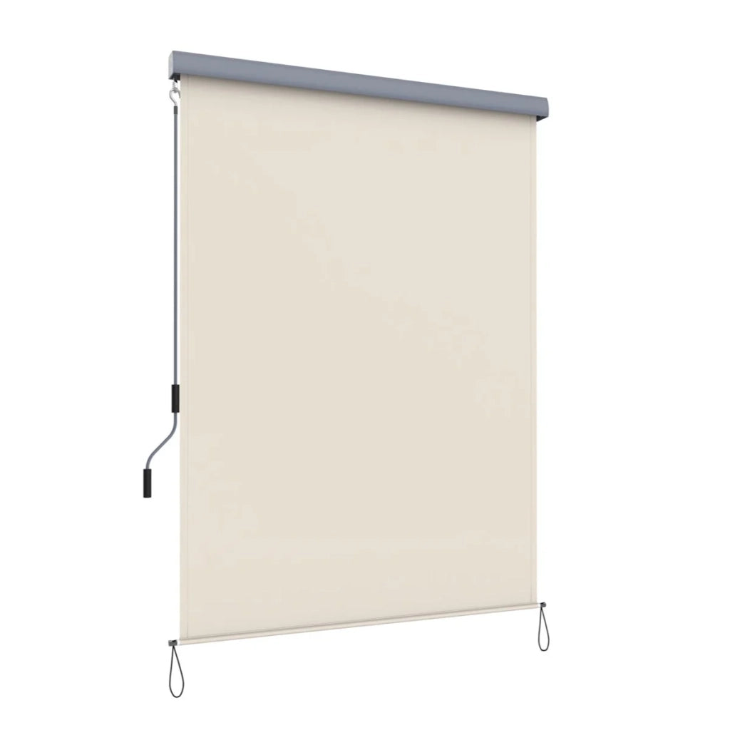 Tenda da sole verticale per esterni con cassonetto grigio per balcone/terrazzo protezione solare e privacy beige 1,4 x 2,5 m 12_0001831