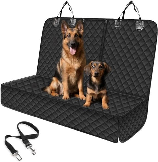 Coperta per Sedile Posteriore dell'Auto con 1 Cintura Elastica per Cani 135 x 120 cm Resistente ai Graffi e Idrorepellente Adattabile Universale
