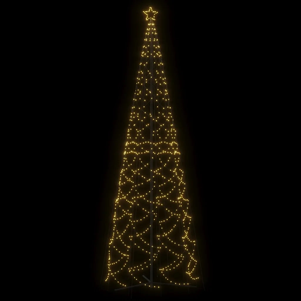 Albero di Natale a forma di cono luce Bianca Calda 1400 LED 160x500 cm 343655