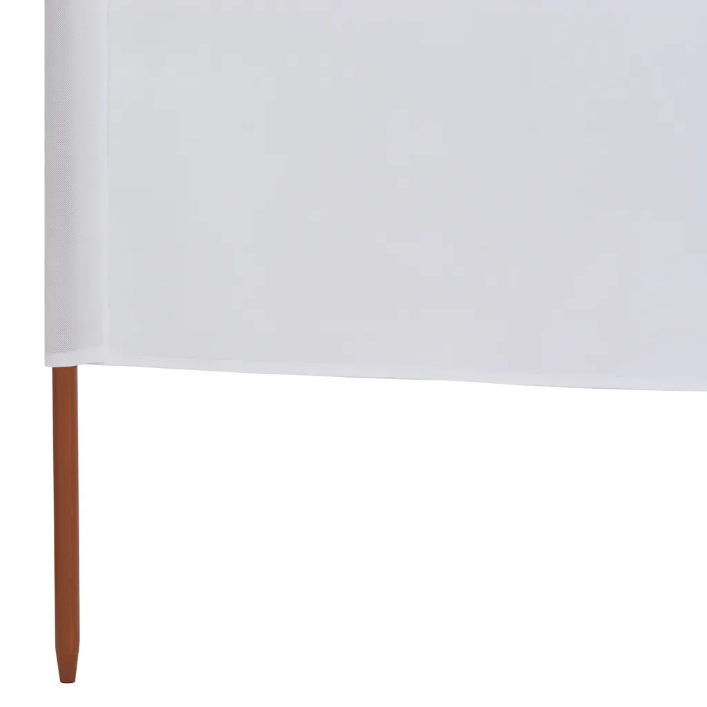 Paravento a 3 Pannelli in Tessuto 400x120cm Bianco 44539