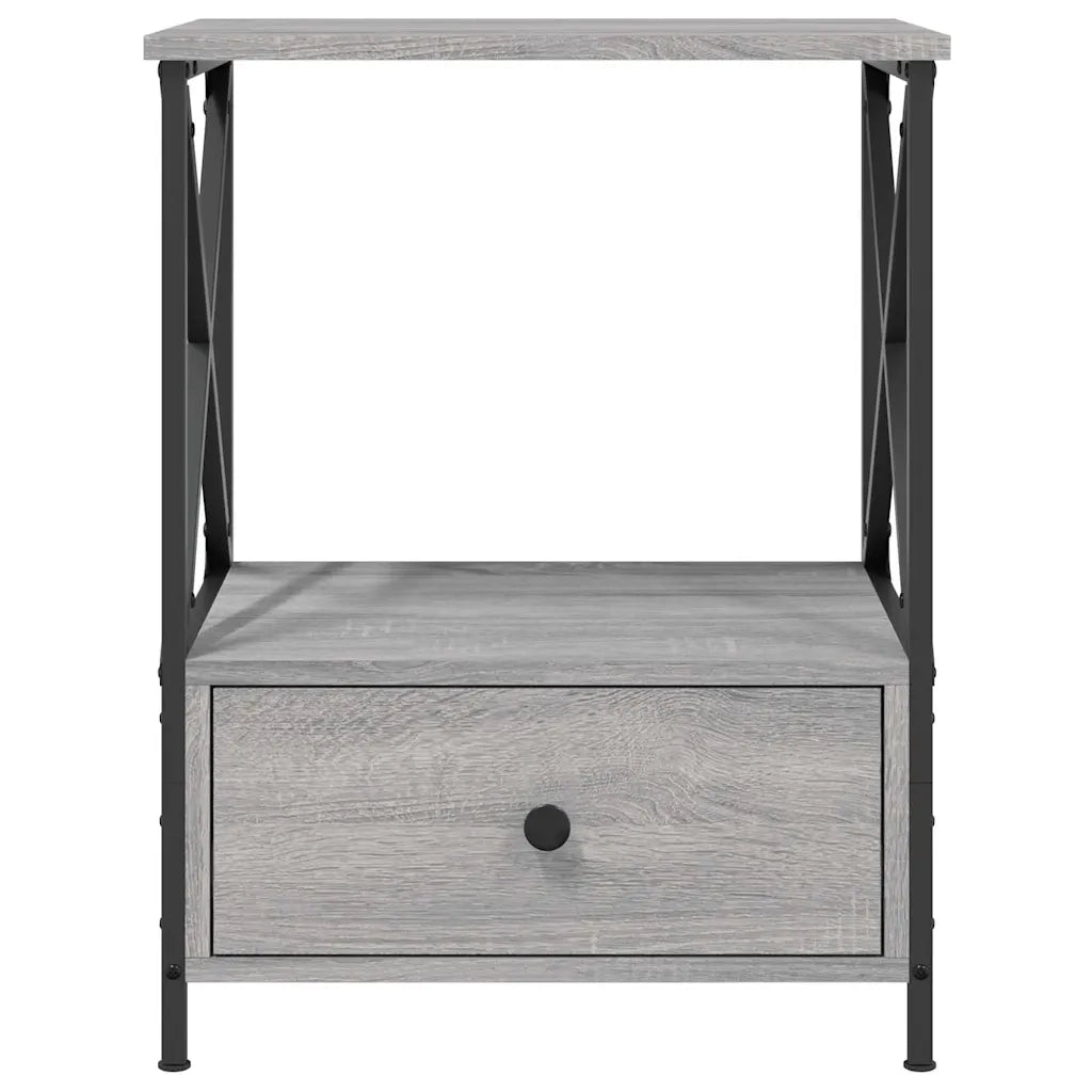 Comodini 2 pz-Set di 2 Tavolino da notte Grigio Sonoma 50x41x65 cm in Legno Multistrato