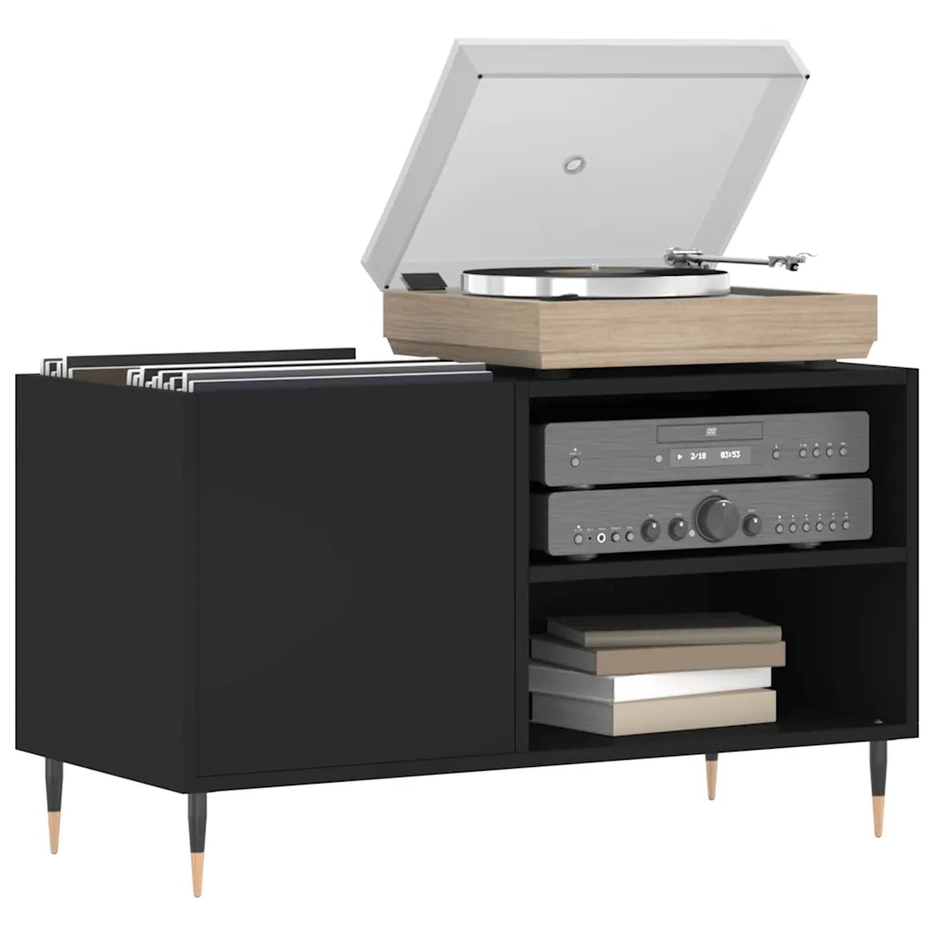 Mobile Porta Dischi Nero 85x38x48 cm in Legno Multistrato CFW9320458