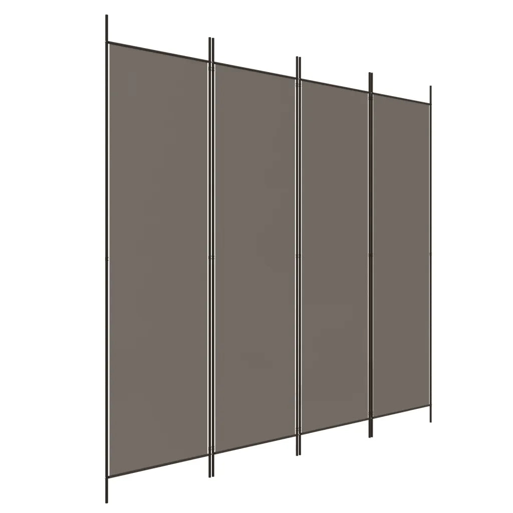 Divisorio Ambienti | Divider per stanze | Paravento a 4 Pannelli Antracite 200x200 cm Tessuto