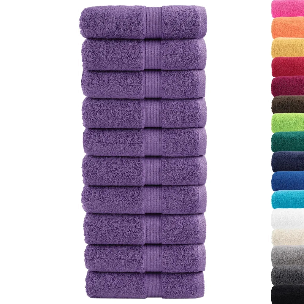 Asciugamani per Ospiti SOLUND 10 pz | Teli per bagno Viola 30x50cm 600 g/m2
