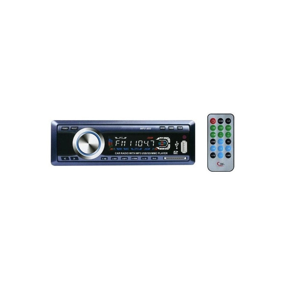 Trade Shop - Autoradio Fm Stereo Auto Lettore Mp3 Usb Sd Card Ingresso Aux Wma Radio 603 -