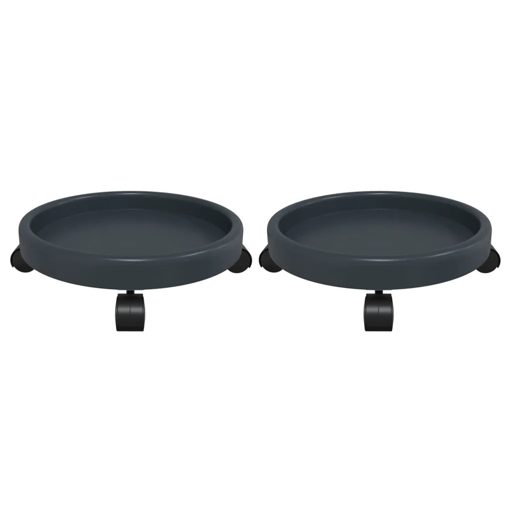 Carrelli per Piante con Ruote 2 pz Grigi Diametro 34 cm 35 kg 154609