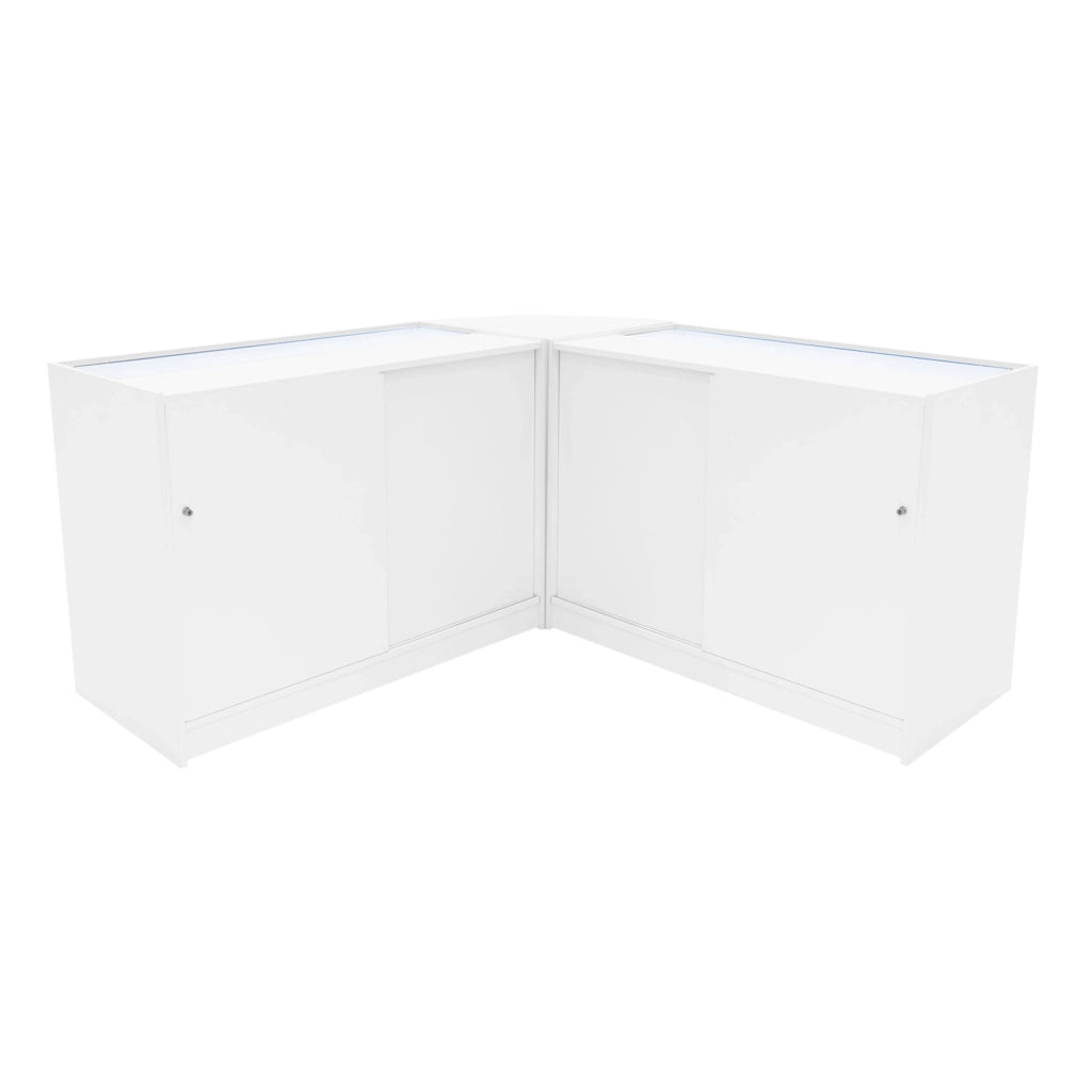 Set Banconi LED Bianco Harmonia B1200 C1200 LM60 Vetrina Negozio con Serratura