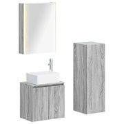 Set di mobili per il bagno 4 pcs Sonoma grigio 3407452