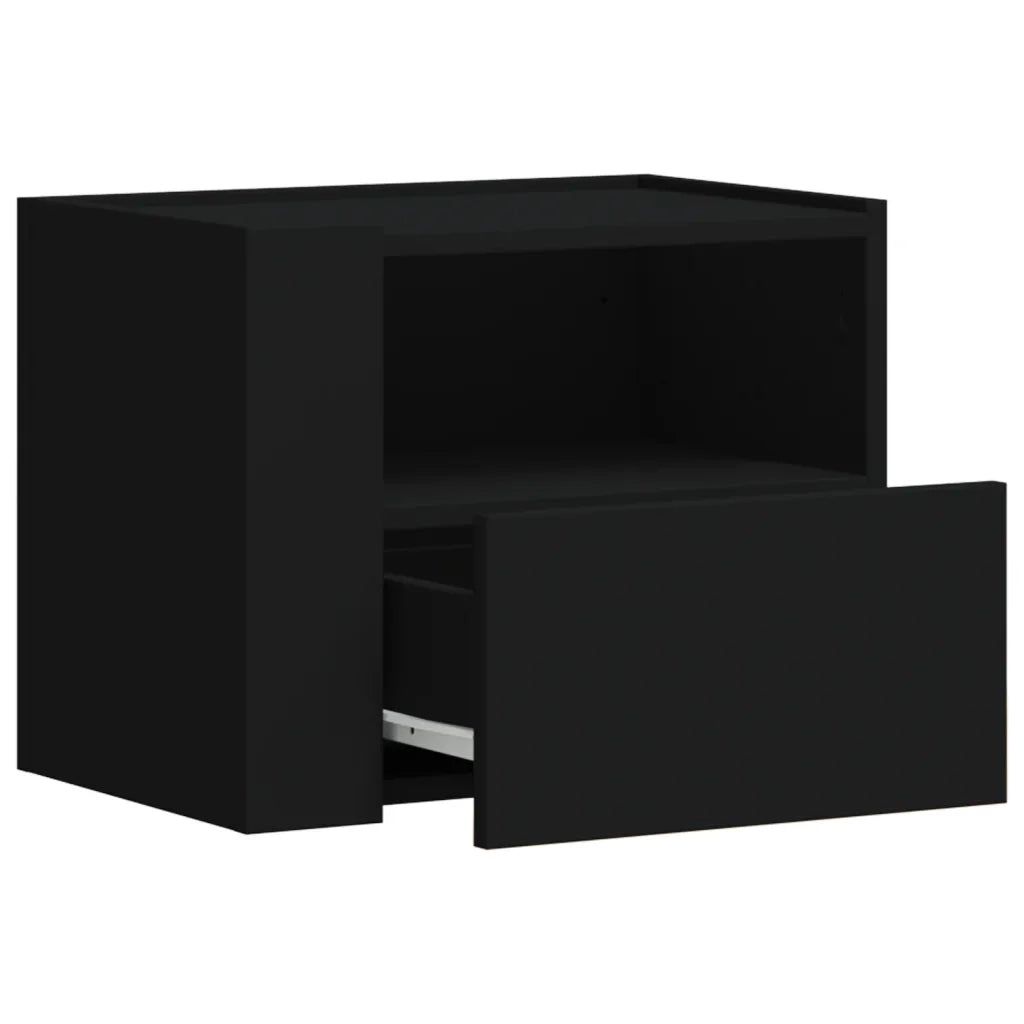 Comodini a Muro 2 pz-Set di 2 Tavolino da notte Nero 45x30x35 cm 554749