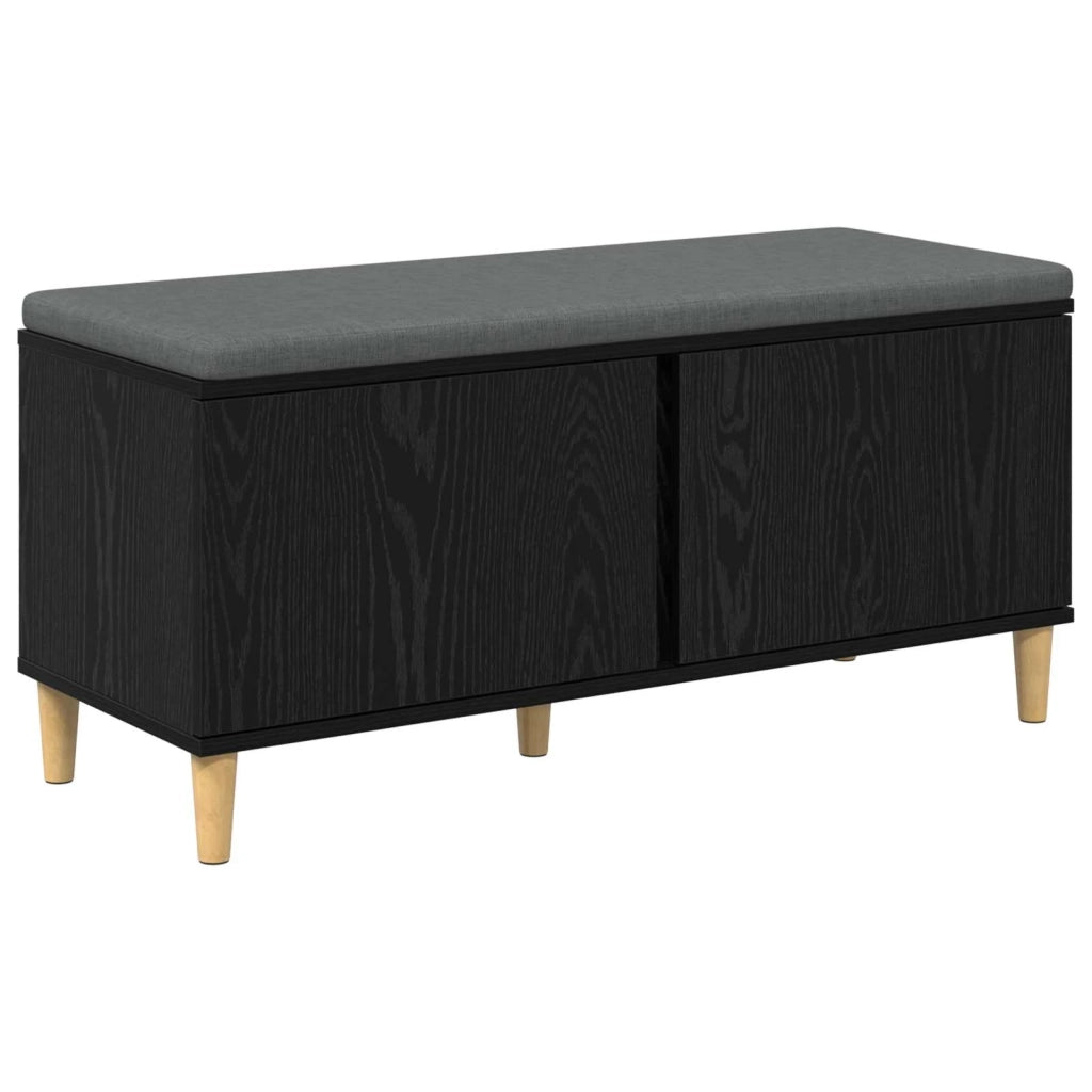 Panca per ingresso con cuscino-Sgabello-Panca da Corridoio Rovere Nero 60 x 38 x 46 cm 963257
