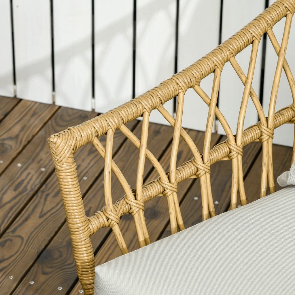 Set giardino 4 pezzi in polyrattan ¨C zephmum ¨C sabbia e crema