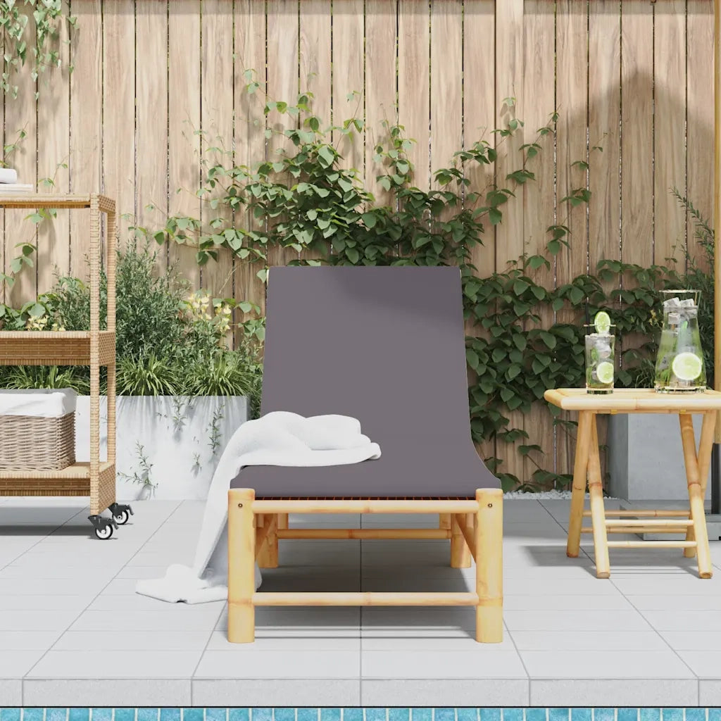 Lettino Prendisole | Sdraio da giardino | Lettino da sole con Cuscini 55x199x30 cm in Bamb¨´