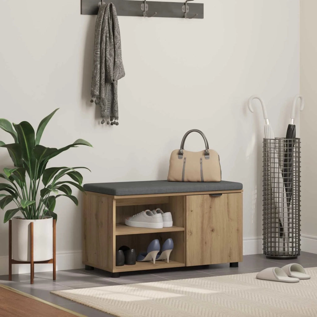 Panca per scarpe con cuscino Rovere Artigianale 80 x 38 x 46 cm 906129