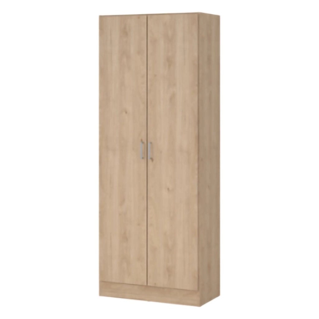 Soresina, Armadio Multiuso 2 Ante 3 Ripiani, 70x181h cm Marrone Rovere