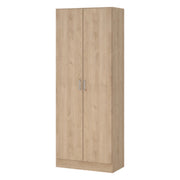 Soresina, Armadio Multiuso 2 Ante 3 Ripiani, 70x181h cm Marrone Rovere