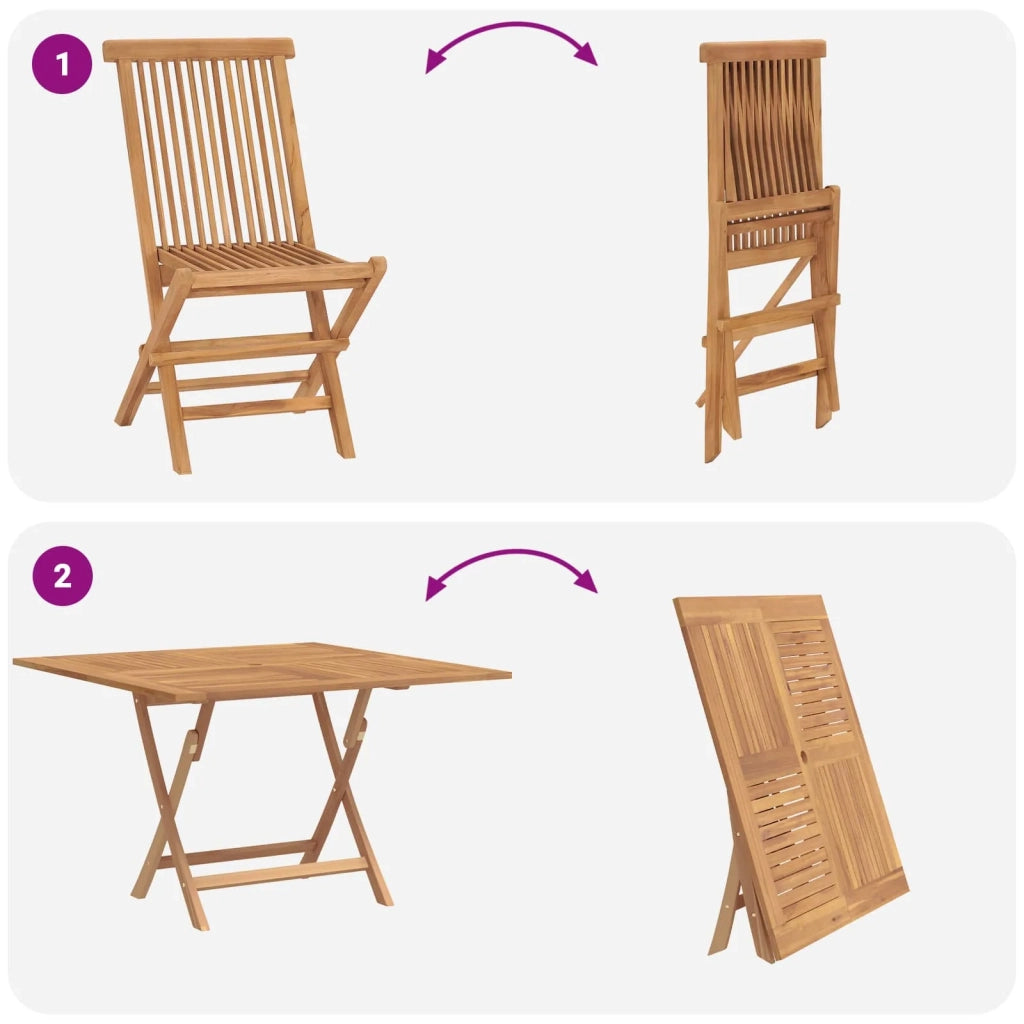 Set Bistro da Giardino 3 pcs Marrone Legno Teak Massello 3437358
